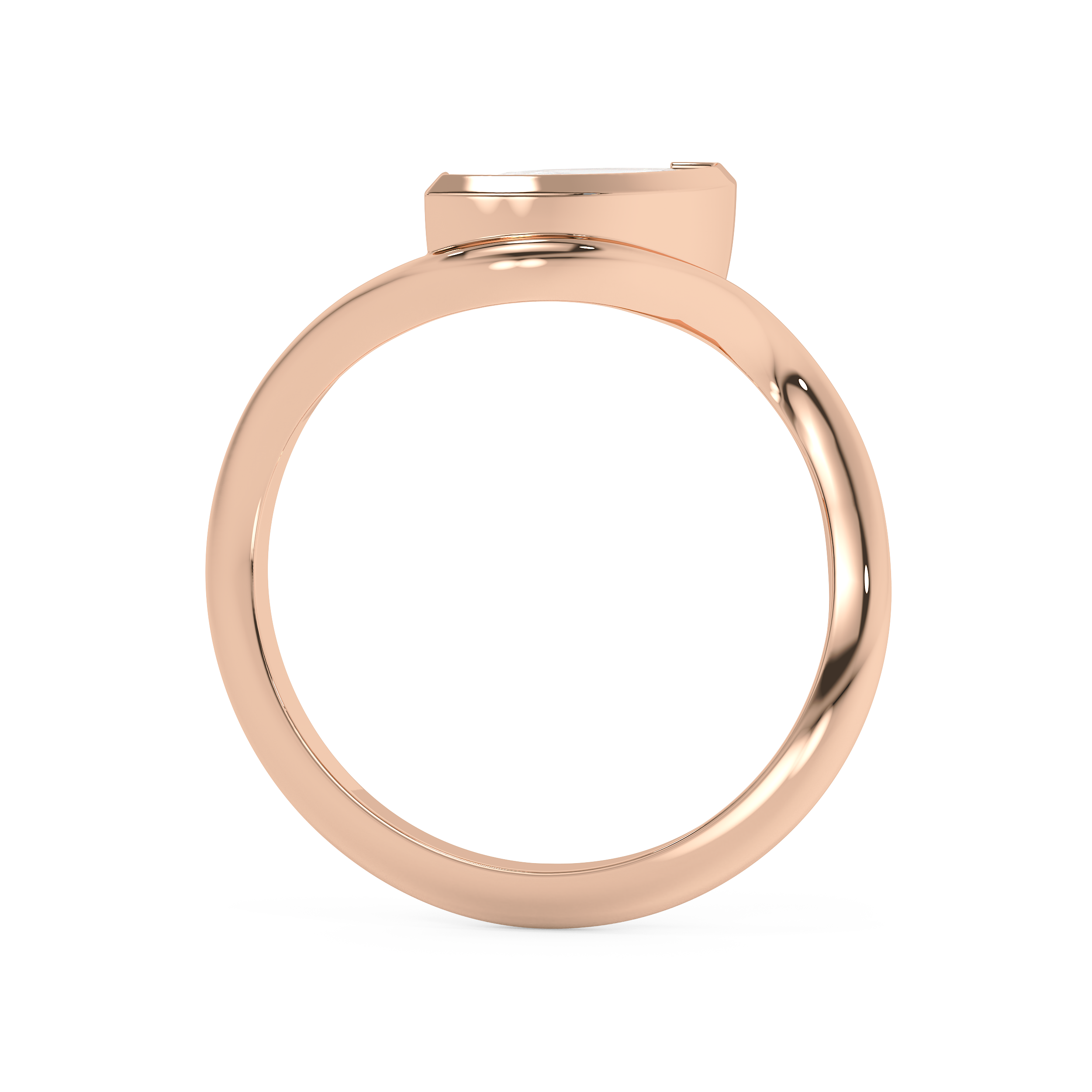 Marquise Solitaire Half Bezel Waved Lab Grown Diamond Engagement Ring
