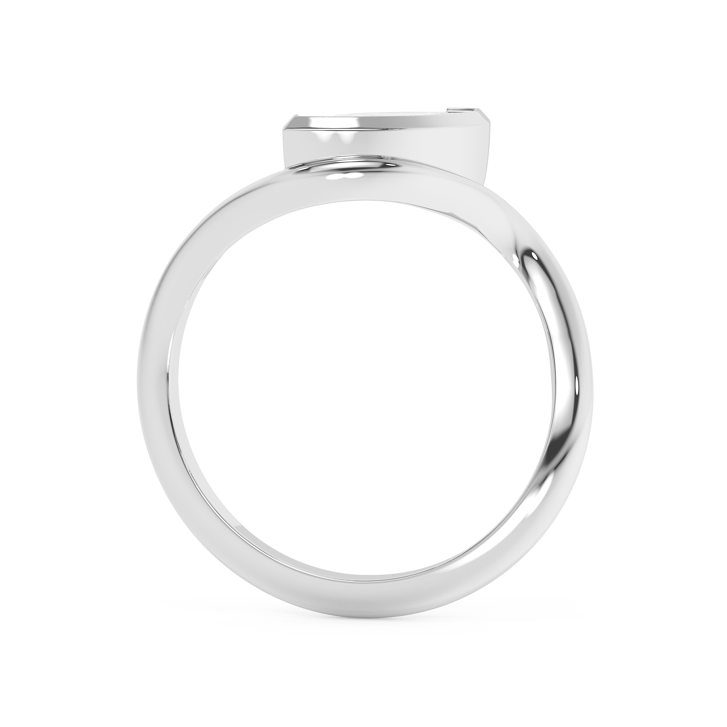 Marquise Solitaire Half Bezel Waved Lab Grown Diamond Engagement Ring