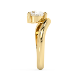 East West Pear Solitaire Curved Shank Lab Grown Diamond Engagement Ring