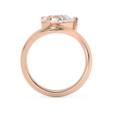 East West Pear Solitaire Curved Shank Lab Grown Diamond Engagement Ring