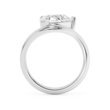 East West Pear Solitaire Curved Shank Lab Grown Diamond Engagement Ring