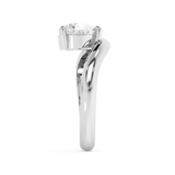 East West Pear Solitaire Curved Shank Lab Grown Diamond Engagement Ring