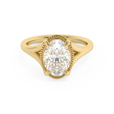 Oval Solitaire Split Shank Lab Grown Diamond Engagement Ring