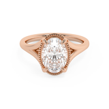 Oval Solitaire Split Shank Lab Grown Diamond Engagement Ring