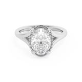 Oval Solitaire Split Shank Lab Grown Diamond Engagement Ring