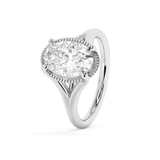 Oval Solitaire Split Shank Lab Grown Diamond Engagement Ring