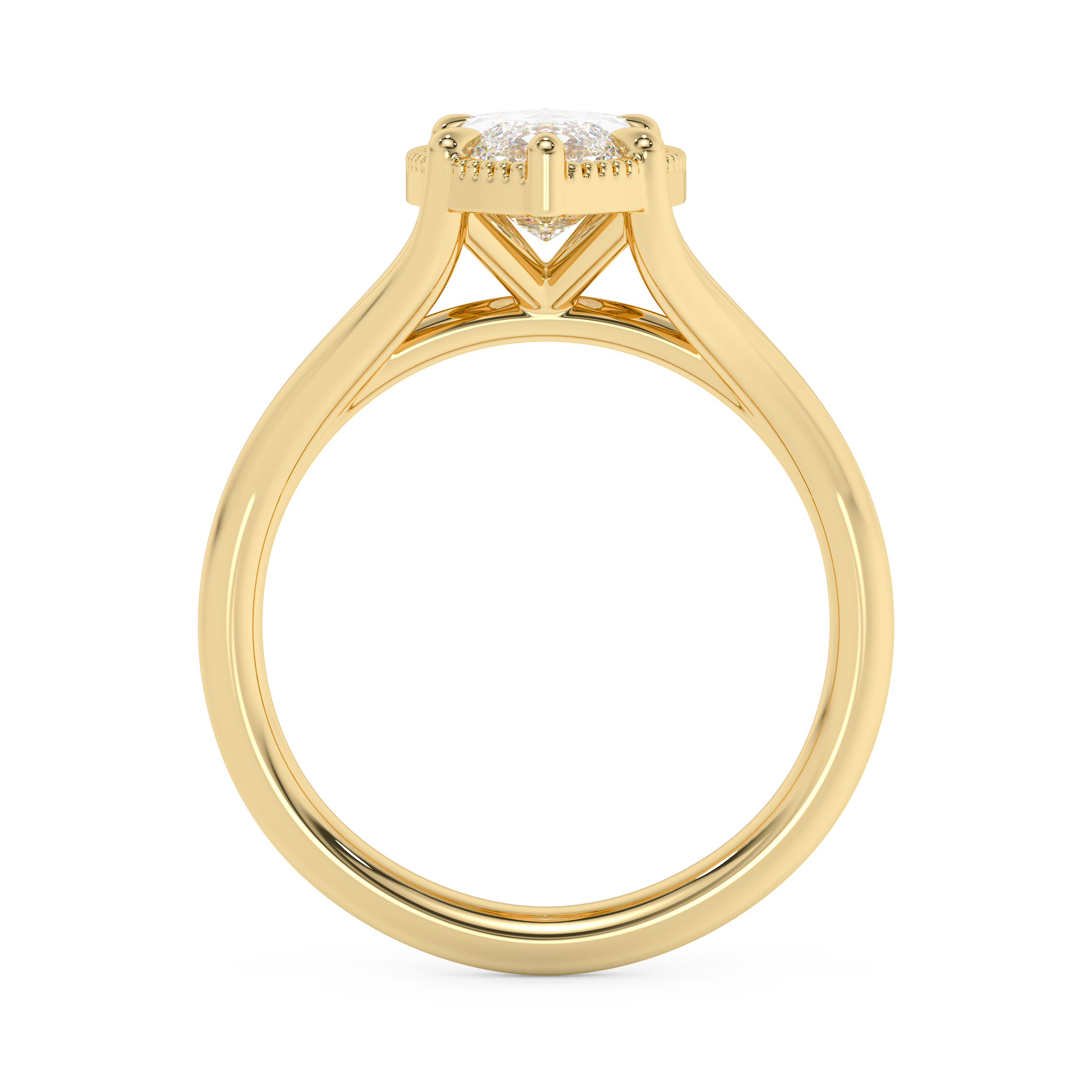 Marquise Solitaire Split Shank Lab Grown Diamond Engagement Ring