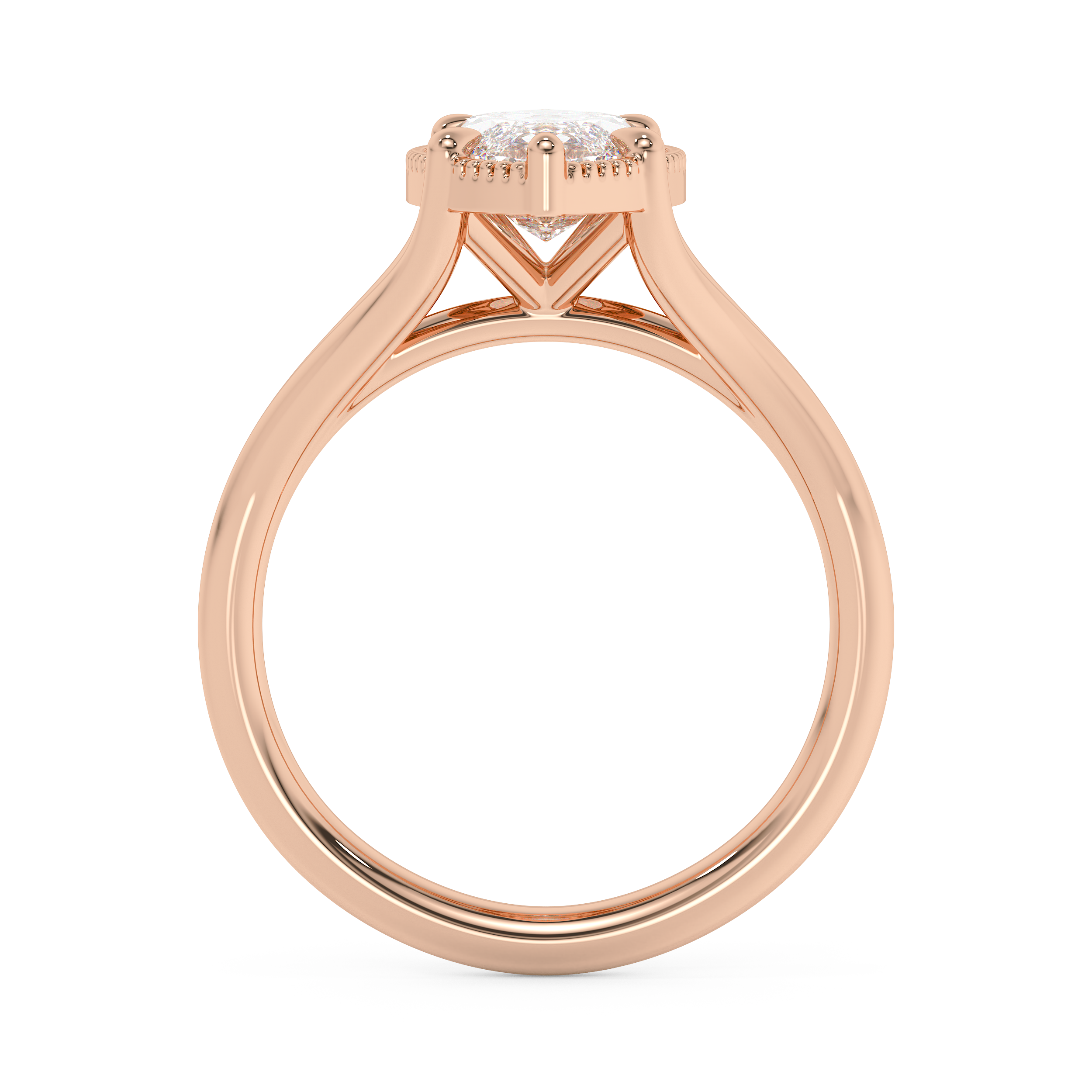 Marquise Solitaire Split Shank Lab Grown Diamond Engagement Ring