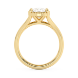 Elongated Cushion Solitaire Split Shank Lab Grown Diamond Engagement Ring