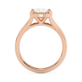 Elongated Cushion Solitaire Split Shank Lab Grown Diamond Engagement Ring
