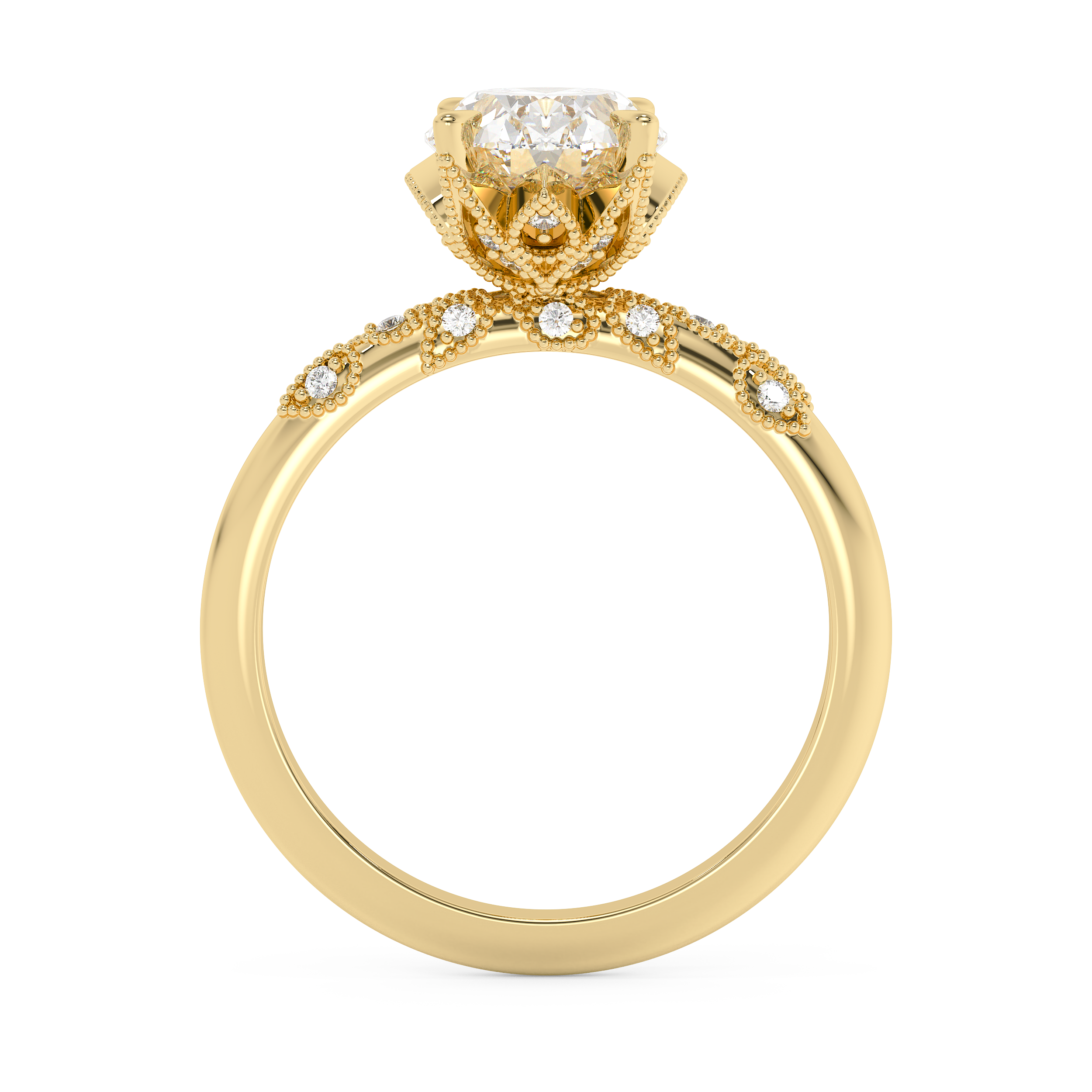 Oval Cluster Lab Grown Diamond Engagement Ring