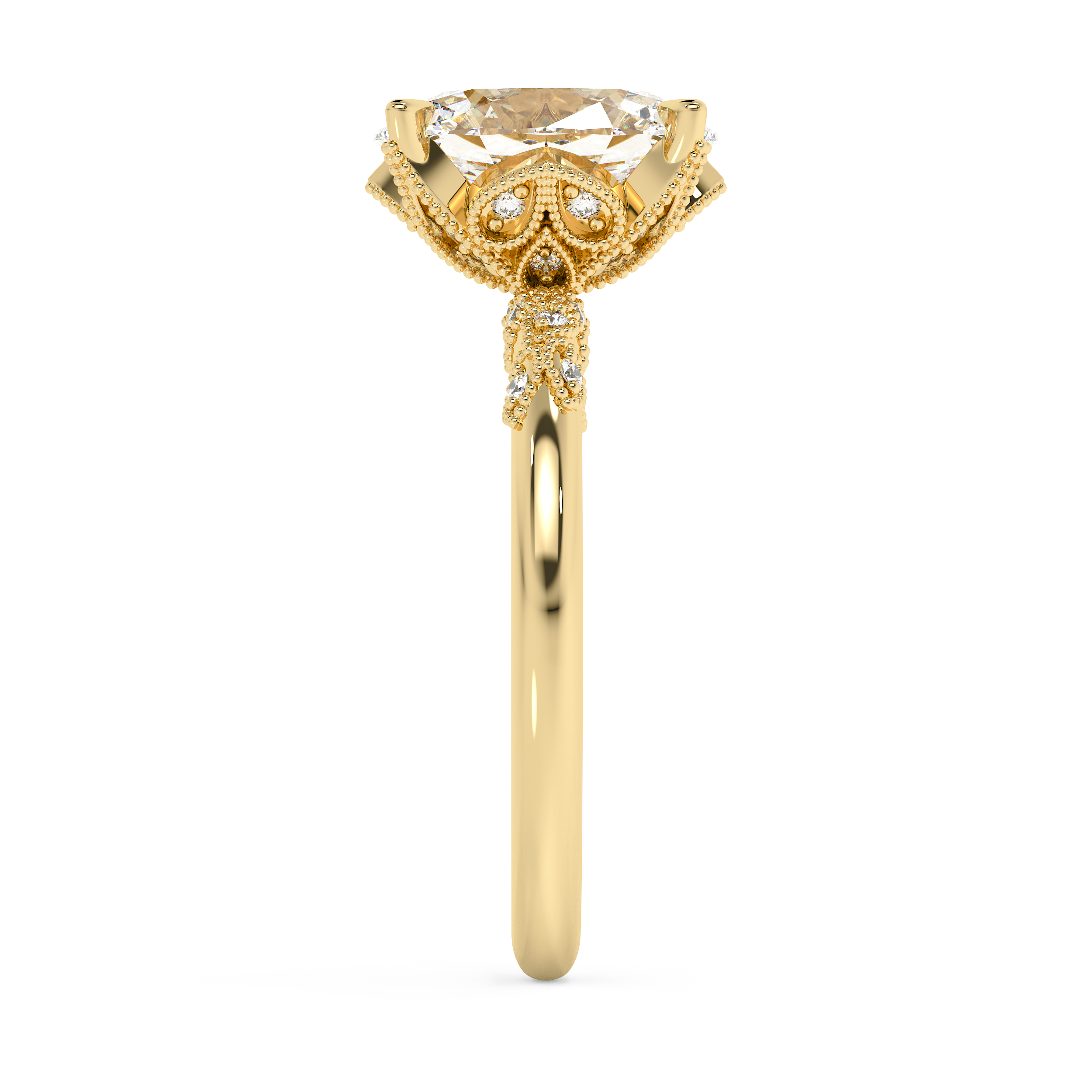 Oval Cluster Lab Grown Diamond Engagement Ring