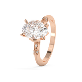 Oval Cluster Lab Grown Diamond Engagement Ring