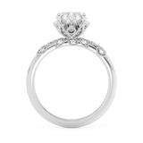 Oval Cluster Lab Grown Diamond Engagement Ring