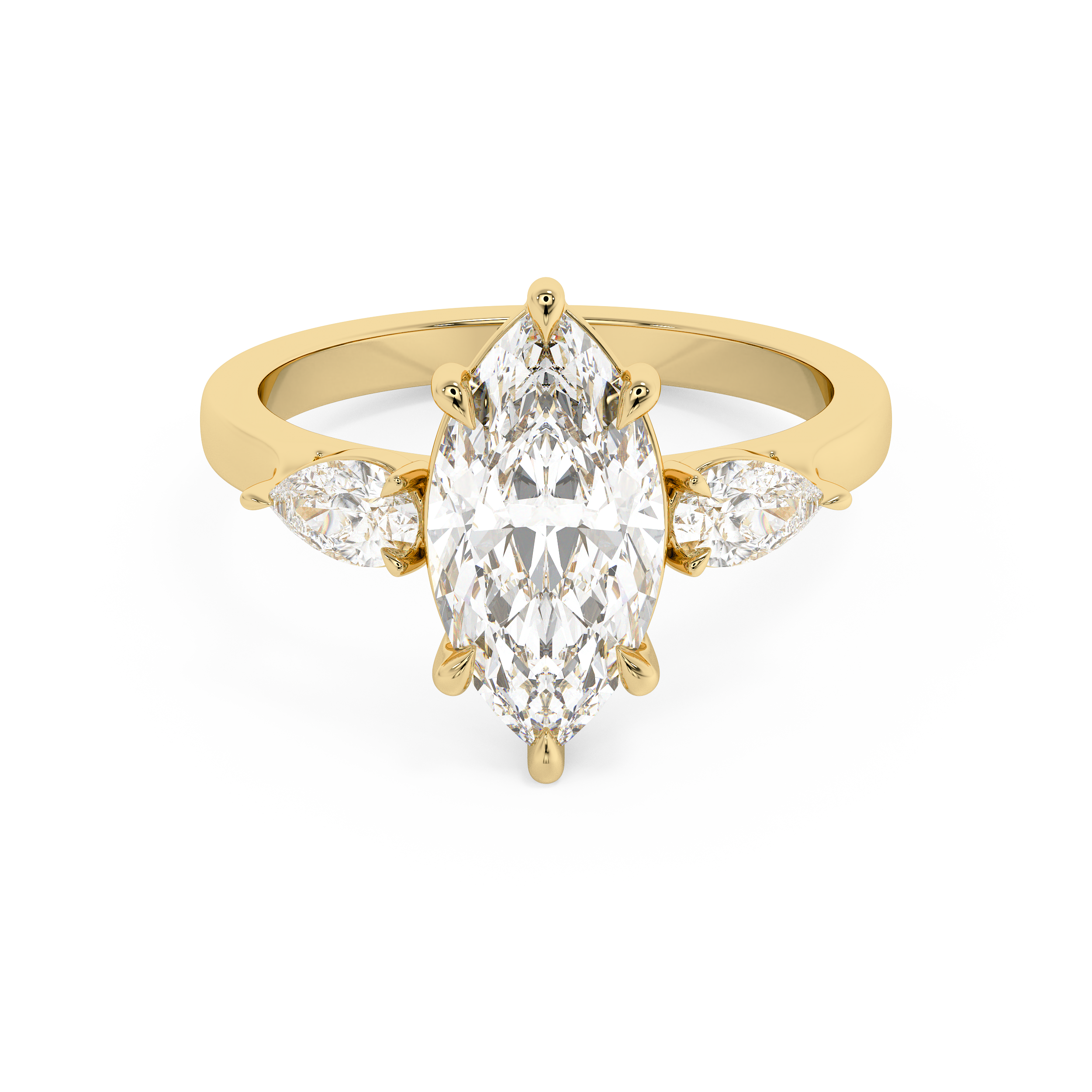 Marquise Three Stone Lab Grown Diamond Engagement Ring