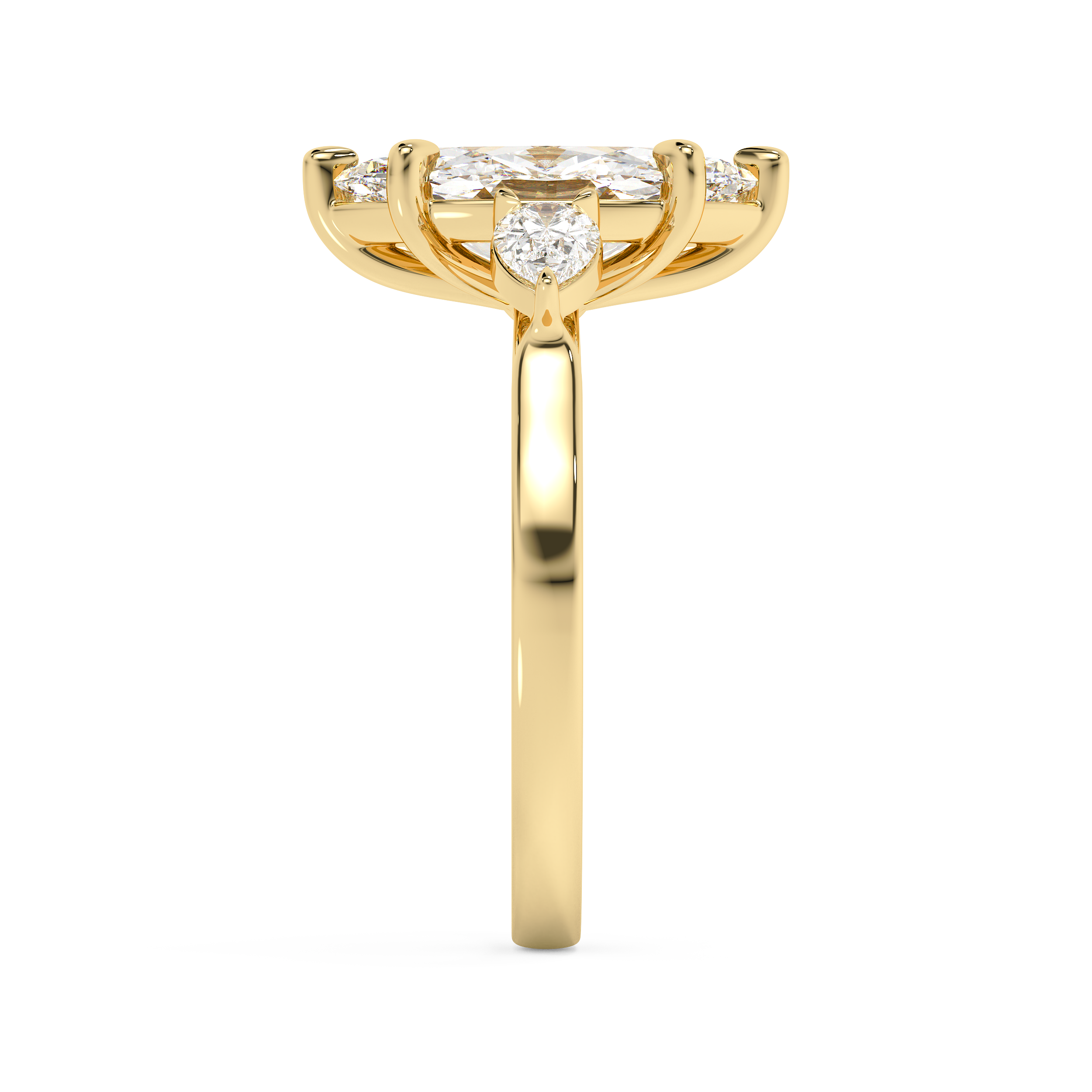 Marquise Three Stone Lab Grown Diamond Engagement Ring