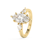 Marquise Three Stone Lab Grown Diamond Engagement Ring