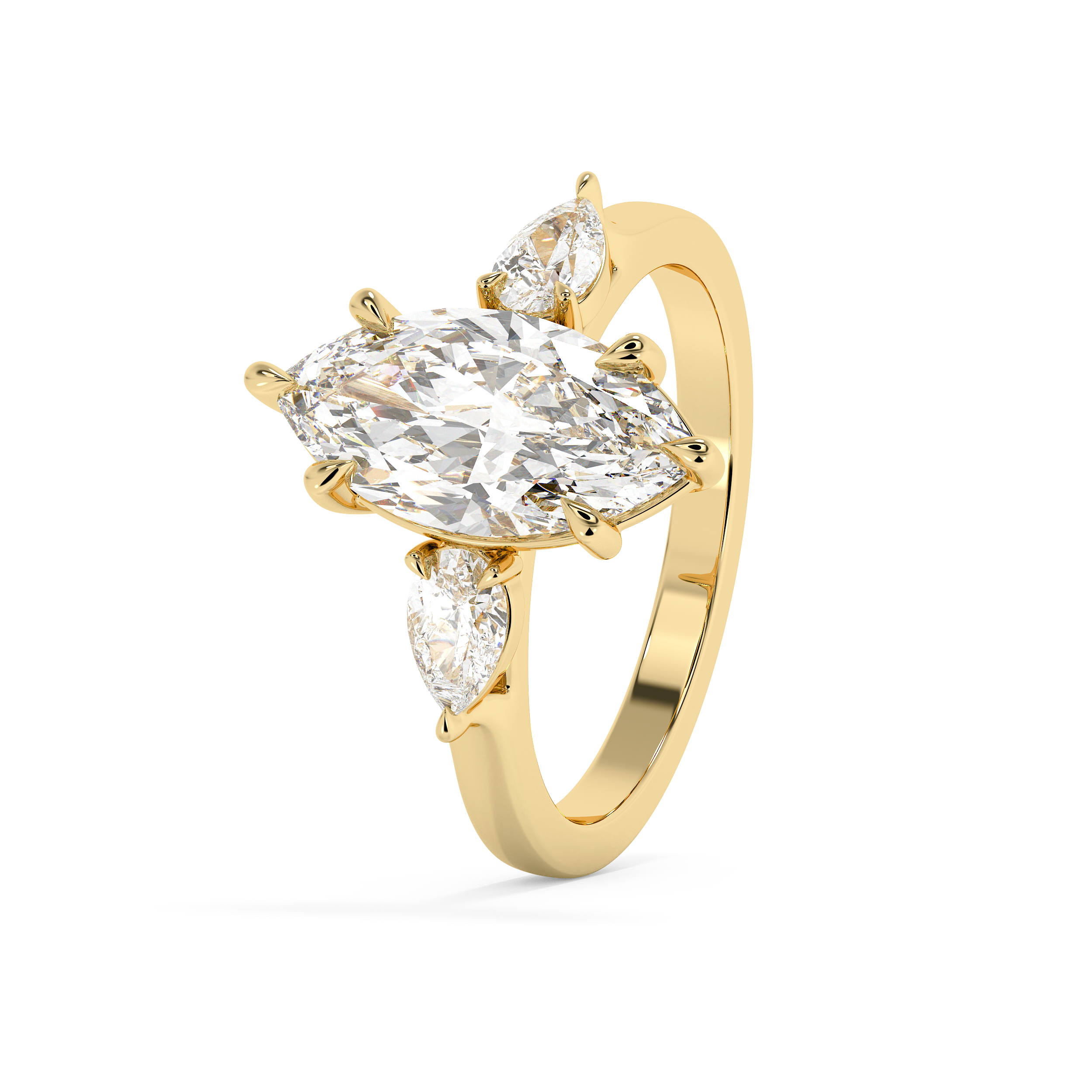 Marquise Three Stone Lab Grown Diamond Engagement Ring