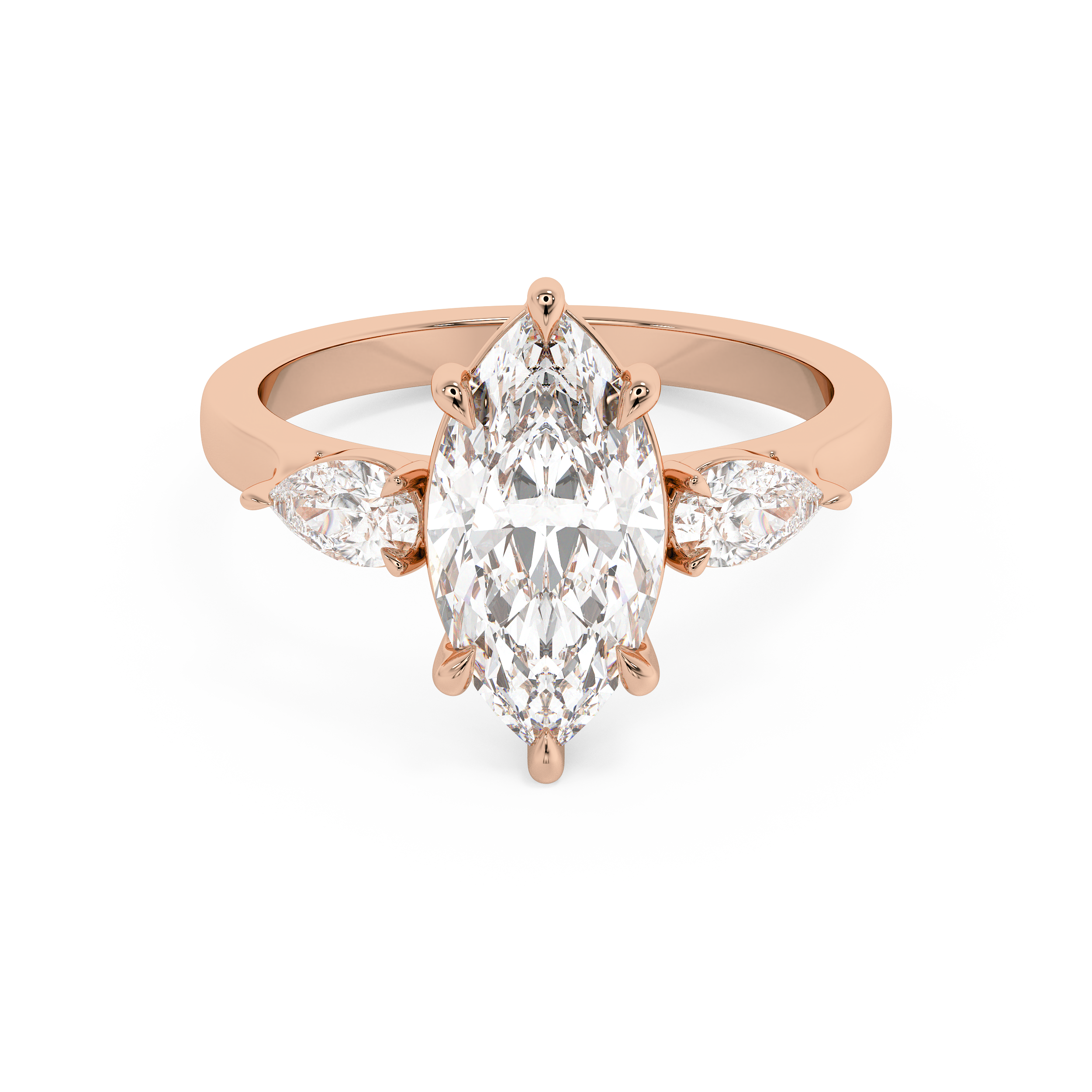 Marquise Three Stone Lab Grown Diamond Engagement Ring