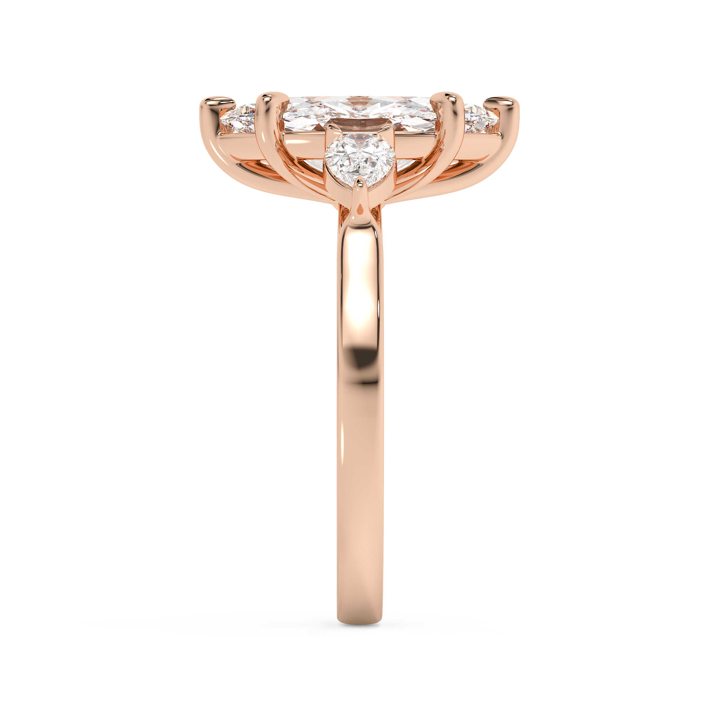 Marquise Three Stone Lab Grown Diamond Engagement Ring