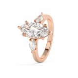 Marquise Three Stone Lab Grown Diamond Engagement Ring