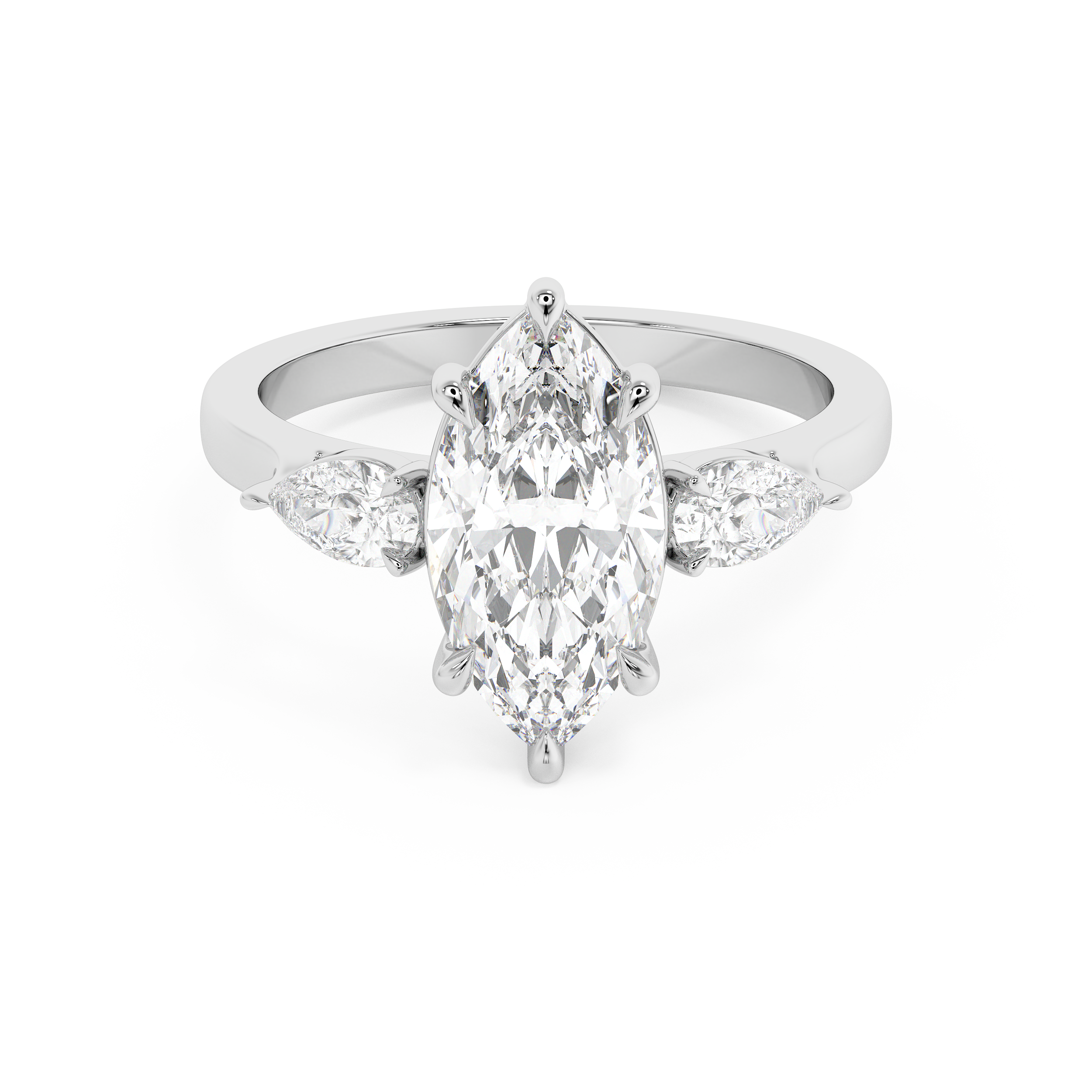 Marquise Three Stone Lab Grown Diamond Engagement Ring