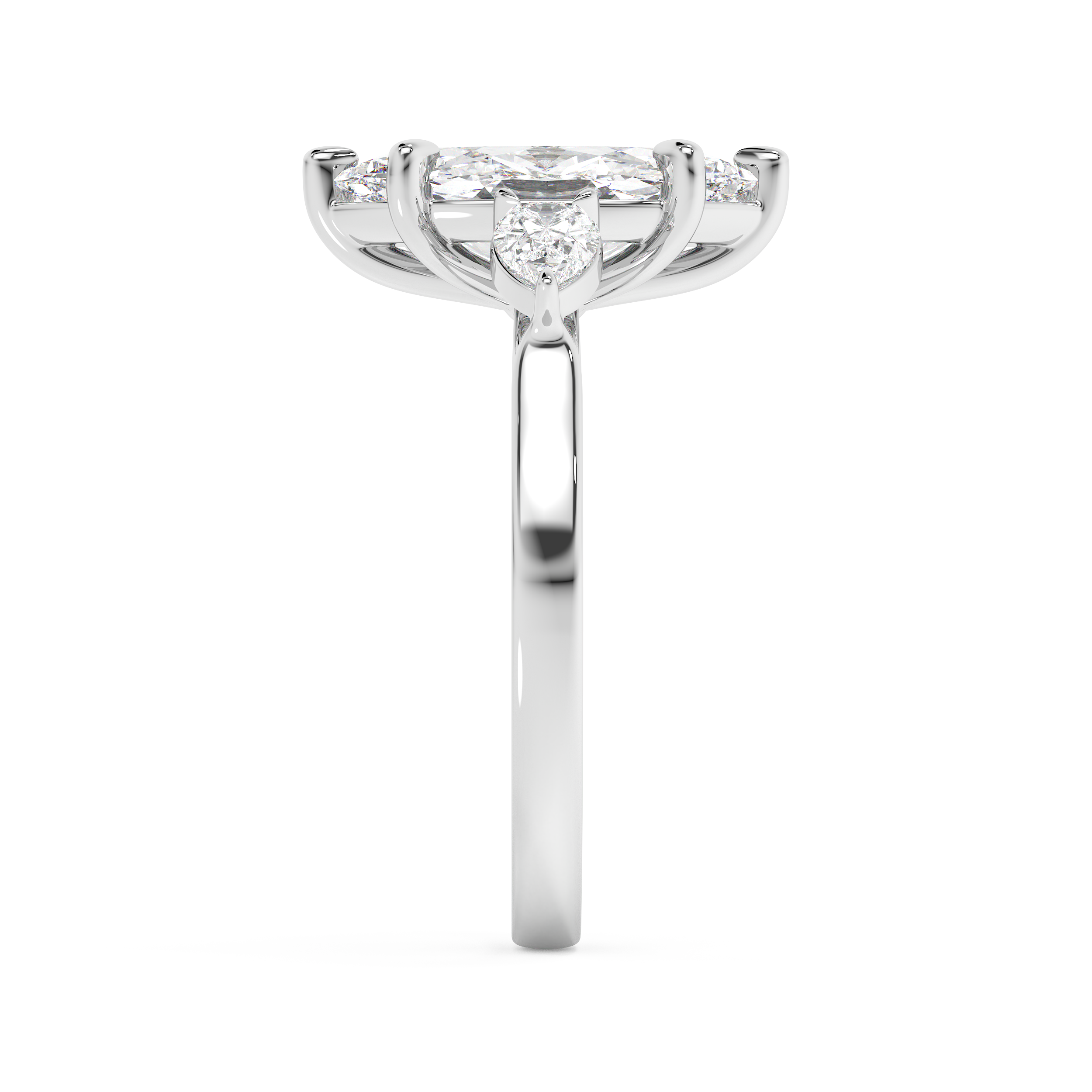 Marquise Three Stone Lab Grown Diamond Engagement Ring