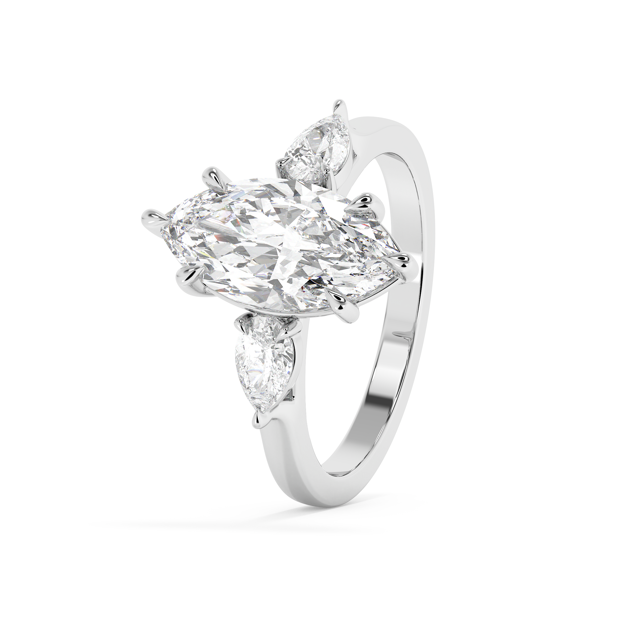 Marquise Three Stone Lab Grown Diamond Engagement Ring