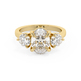 Oval Three Stone Lab Grown Diamond Engagement Ring