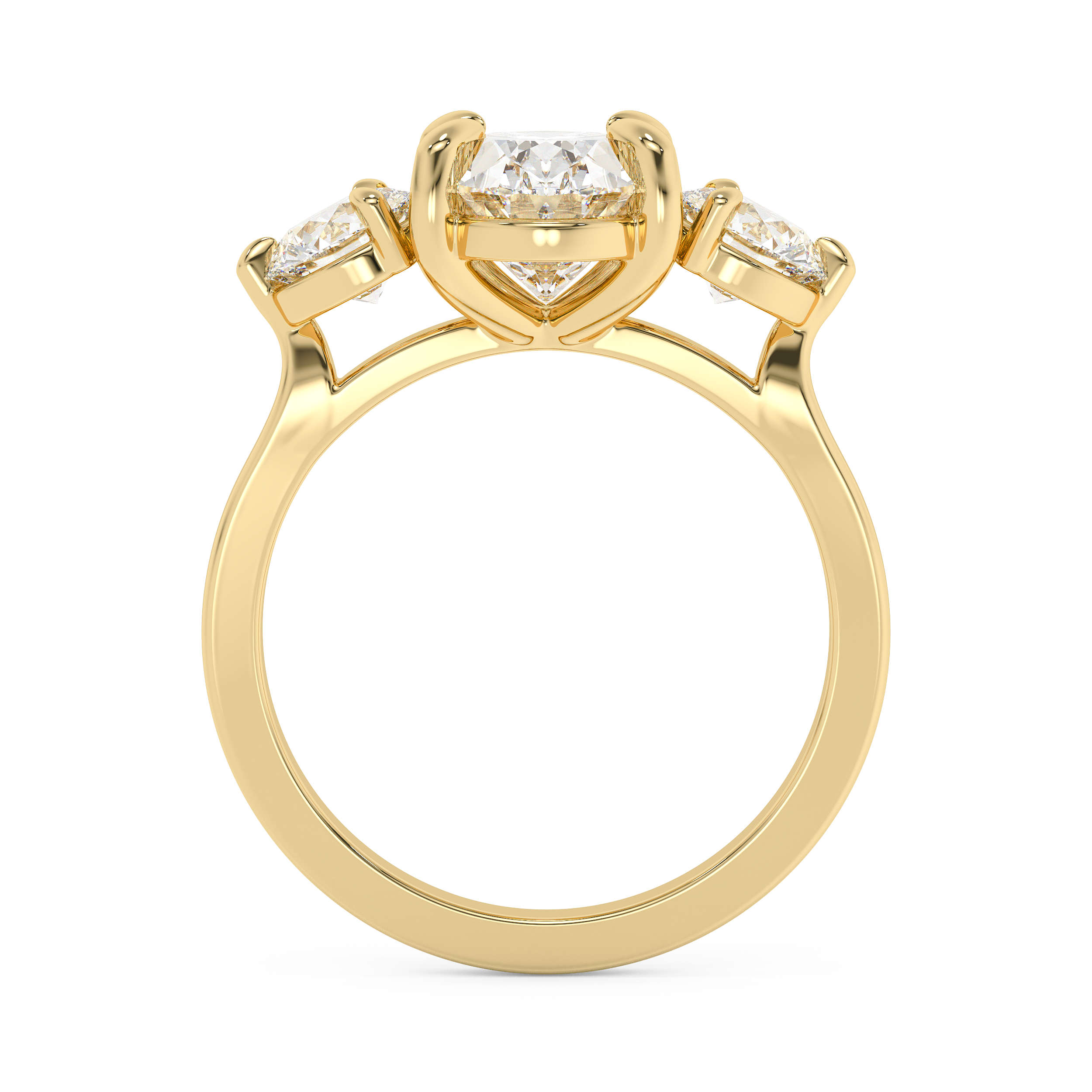 Oval Three Stone Lab Grown Diamond Engagement Ring