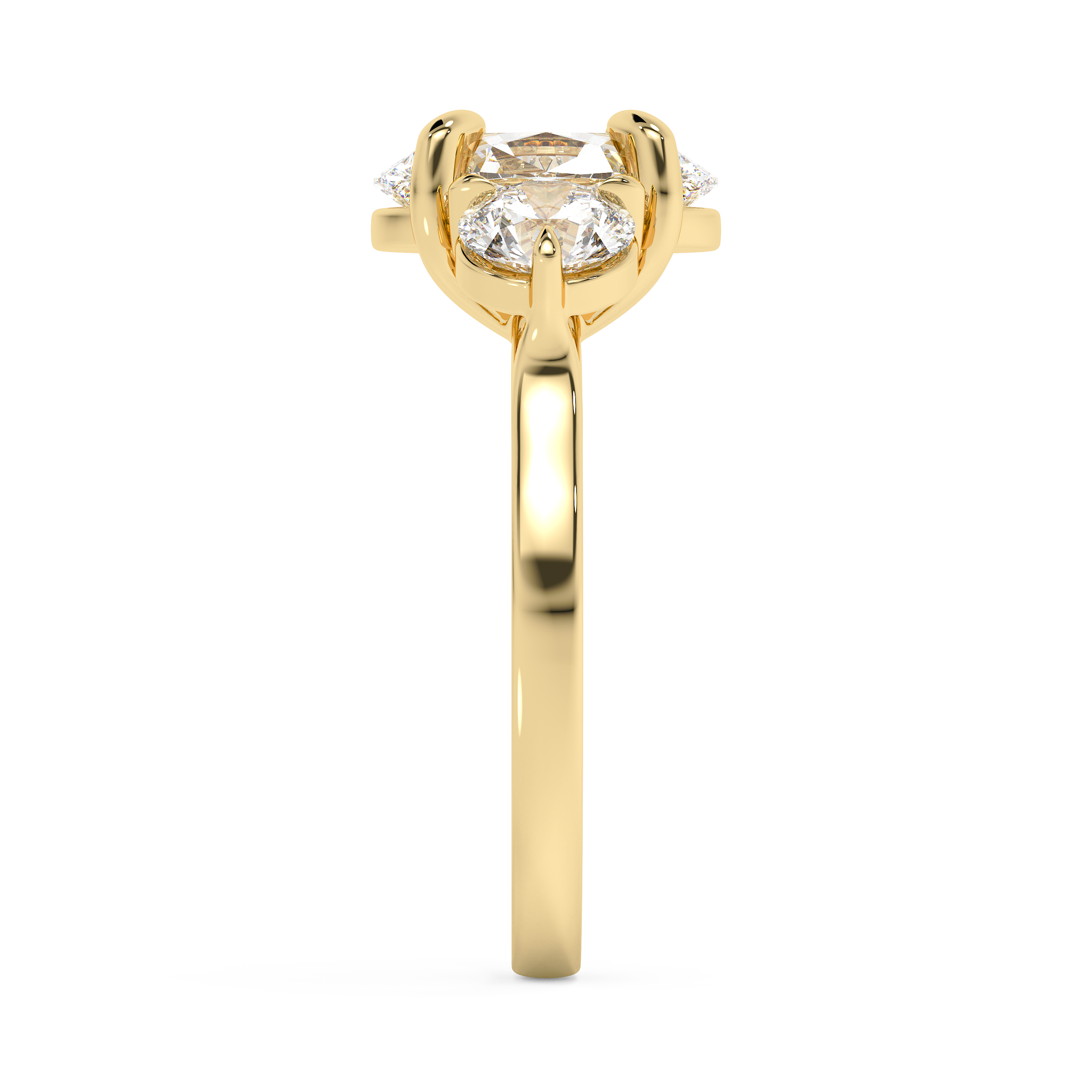 Oval Three Stone Lab Grown Diamond Engagement Ring