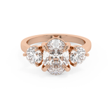 Oval Three Stone Lab Grown Diamond Engagement Ring