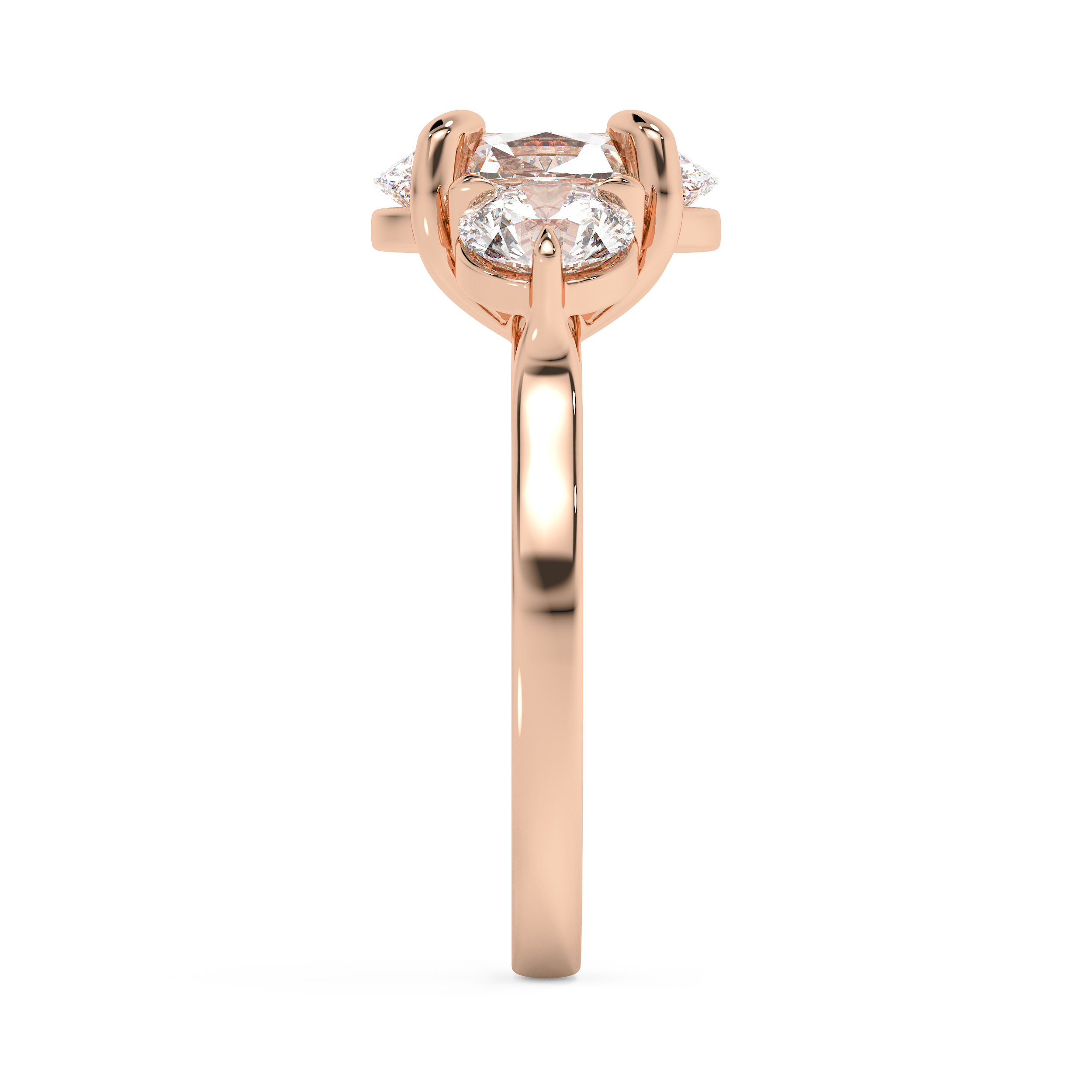 Oval Three Stone Lab Grown Diamond Engagement Ring