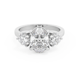 Oval Three Stone Lab Grown Diamond Engagement Ring