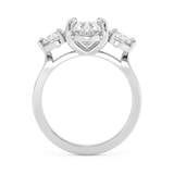 Oval Three Stone Lab Grown Diamond Engagement Ring