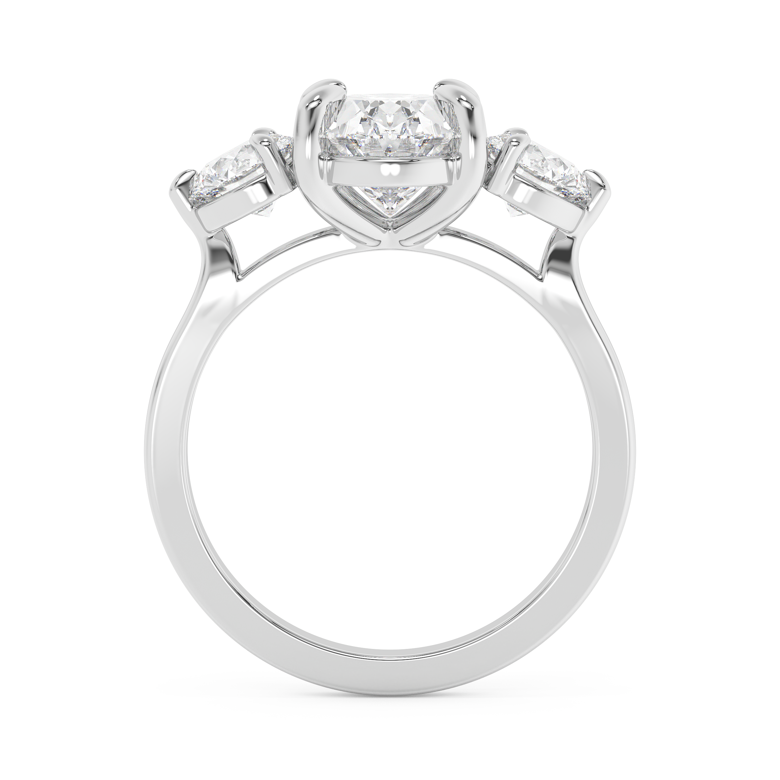 Oval Three Stone Lab Grown Diamond Engagement Ring
