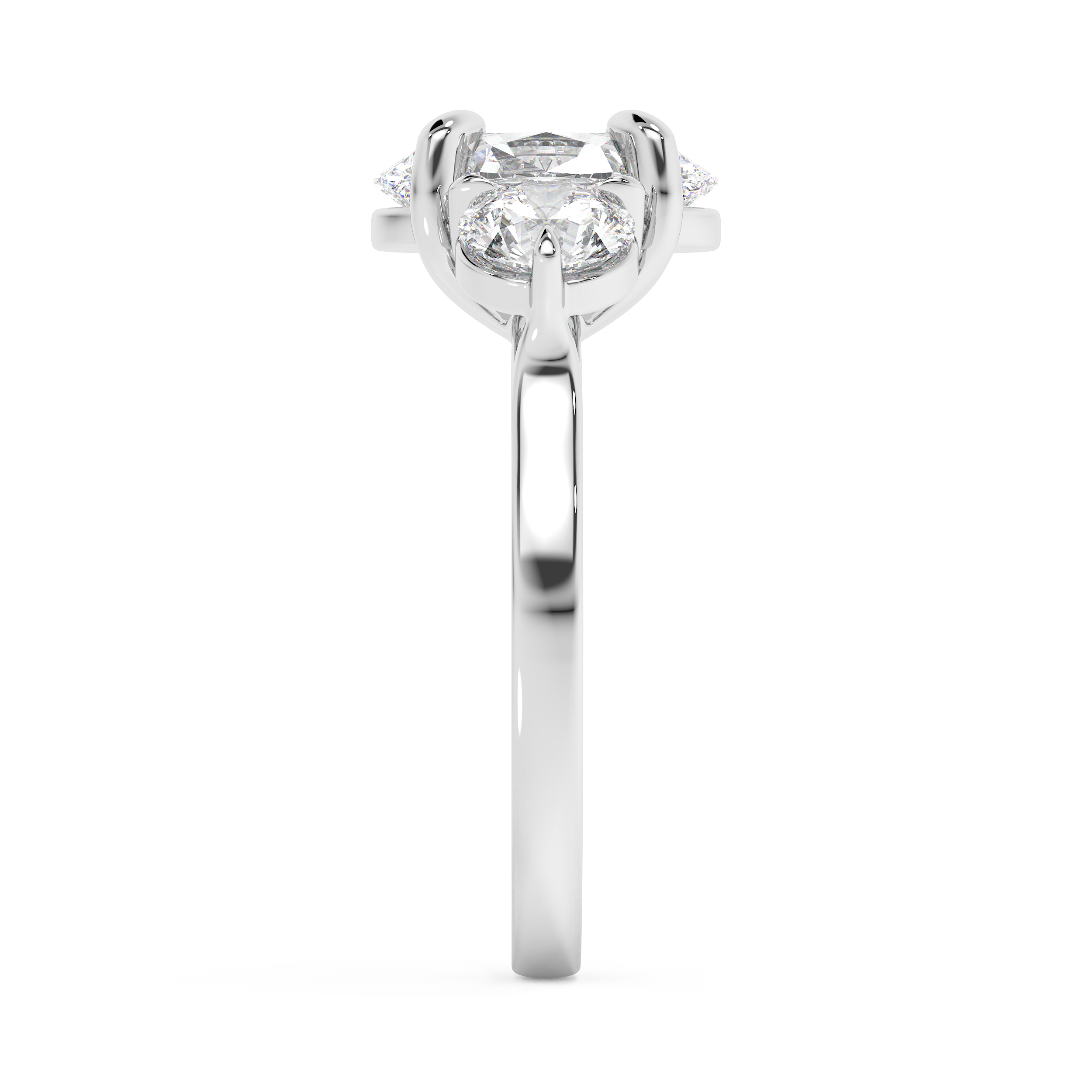 Oval Three Stone Lab Grown Diamond Engagement Ring