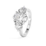 Oval Three Stone Lab Grown Diamond Engagement Ring