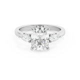 Elongated Cushion Three Stone Lab Grown Diamond Engagement Ring