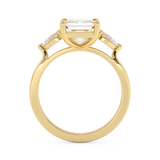 Emerald Three Stone Lab Grown Diamond Engagement Ring
