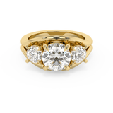 Round Three Stone Split Shank Lab Grown Diamond Engagement Ring