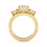 Round Three Stone Split Shank Lab Grown Diamond Engagement Ring