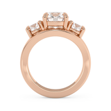 Round Three Stone Split Shank Lab Grown Diamond Engagement Ring