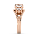 Round Three Stone Split Shank Lab Grown Diamond Engagement Ring