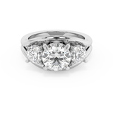 Round Three Stone Split Shank Lab Grown Diamond Engagement Ring