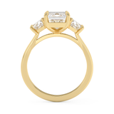 Emerald Three Stone Lab Grown Diamond Engagement Ring