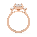 Emerald Three Stone Lab Grown Diamond Engagement Ring