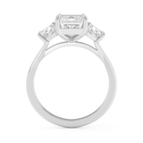 Emerald Three Stone Lab Grown Diamond Engagement Ring