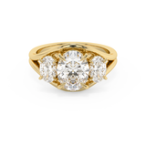 Oval Three Stone Split Shank Lab Grown Diamond Engagement Ring