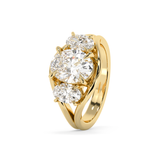 Oval Three Stone Split Shank Lab Grown Diamond Engagement Ring